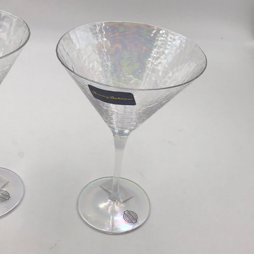 Tommy Bahama Iridescent Martini Glasses Set of 2